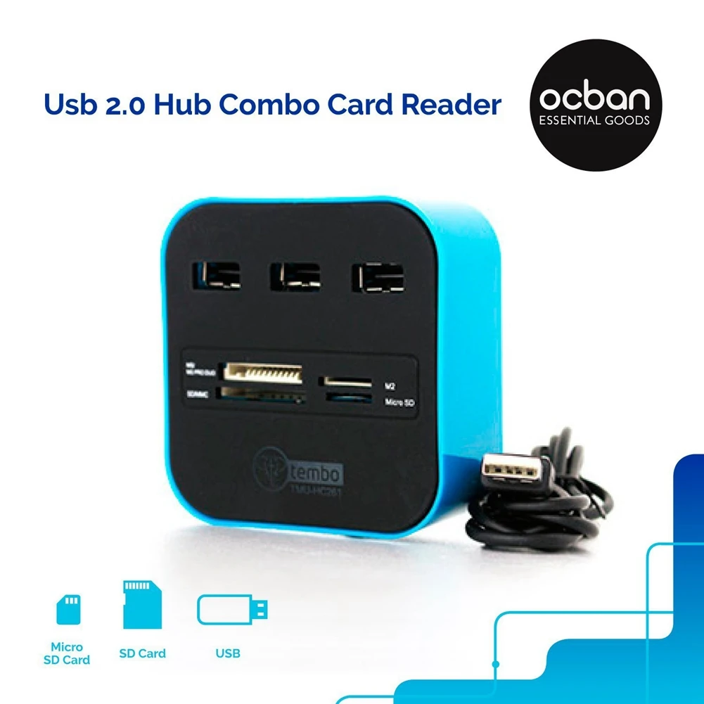 

Top Deals Multi-function USB2.0 Card Reader with HUB Splitter SD Hub