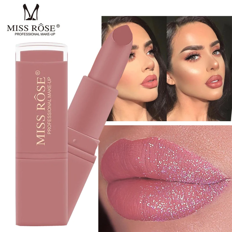 

miss rose Cosmetics 2019 New Lipstick Matte Long Lasting Woman Makeup Waterproof Pigment Pink Nude Matte Lipstick Brand Makeup