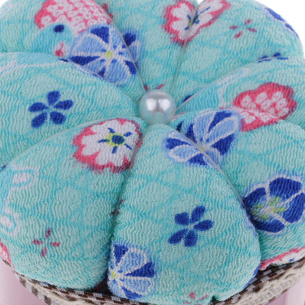 Lovely Pumpkin Shape Sewing Pin Cushion Pincushions Handmade with Sewing Kit for Beginners