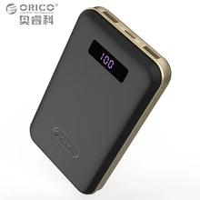 ORICO 12500mAh Type-c Power Bank LCD External Battery Portable Mobile Fast Charger Dual USB Powerbank Universal Black