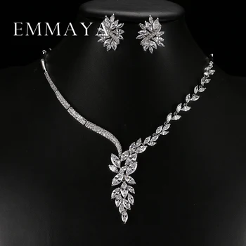 Buy OnlineEmmaya New Unique Design Choker Necklace Stud Earrings Bridal Jewelry Sets Wedding Accessories.