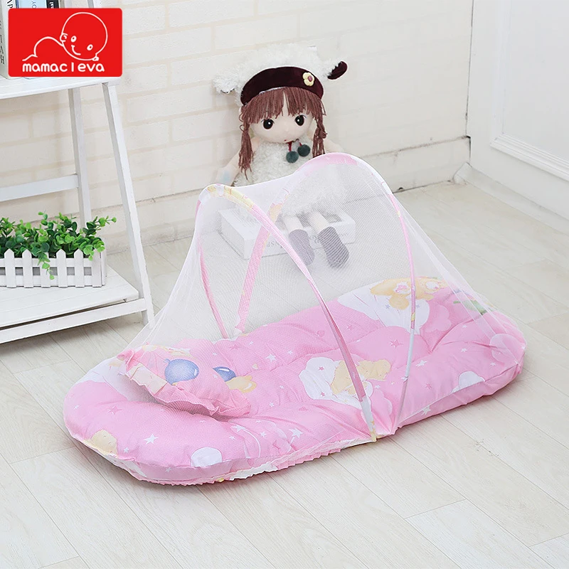 

Folding Arched Infant Bed Mosquito Nets Portable Kid Infant Cradle Bed Crib Dot Zipper Netting Summer Tent Crib Sleeping Cushion