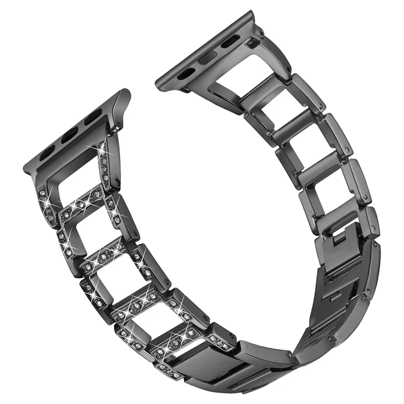 

Shiny strap with diamonds 38mm Metal Replacement Wristband Sport Strap Watch Bands for Apple Watch Series 3 2 1