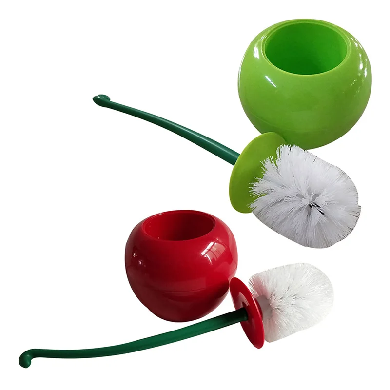 

Creative Lovely Cherry Apple Shape Clean Tool Bathroom Toilet Brush Cleaning Brush Bathroom Supply Tool