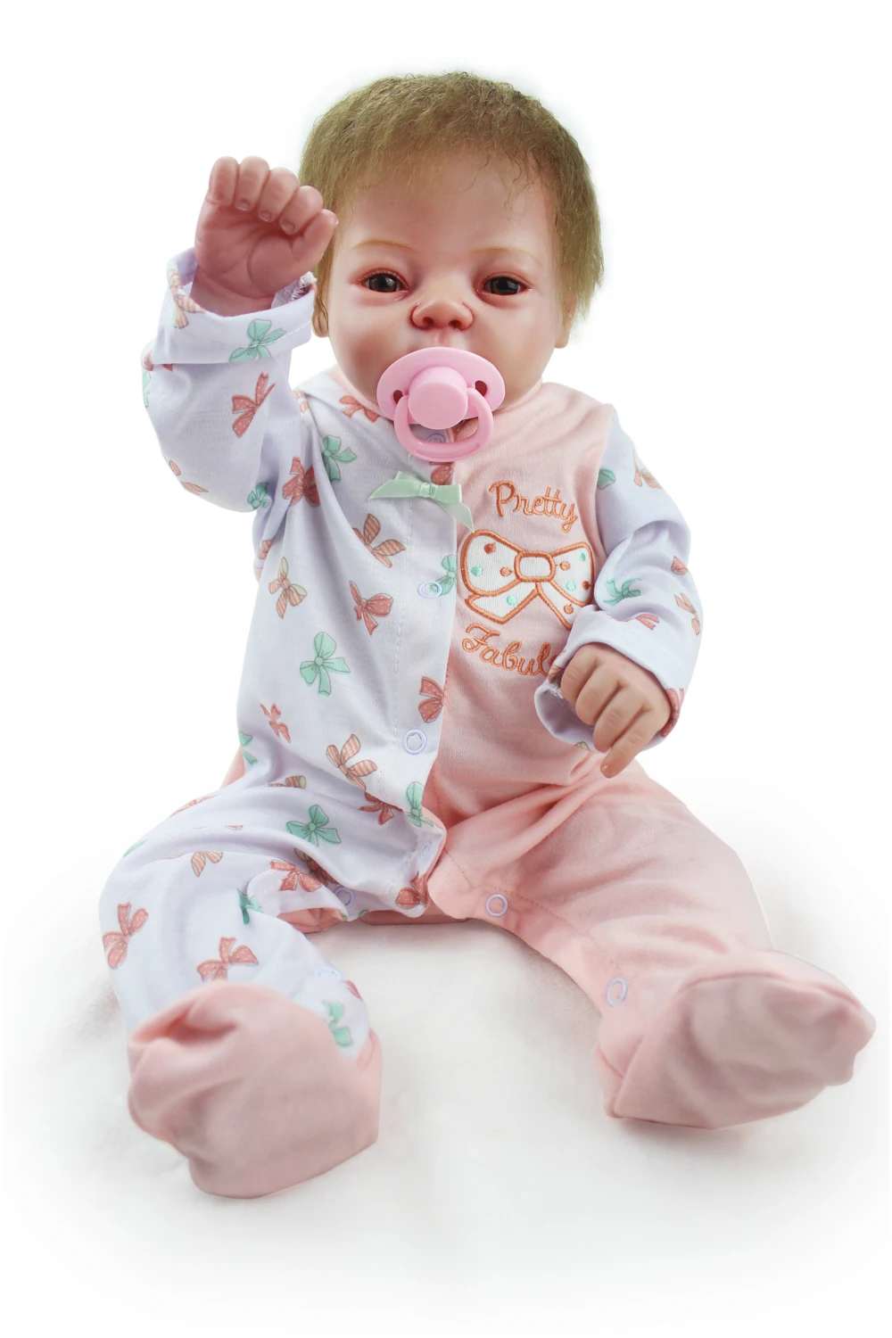

23inch Handmade Full Vinyl Silicone Reborn Baby realistic simualtion lifelike menina inteiro 57 cm play house toys for sale