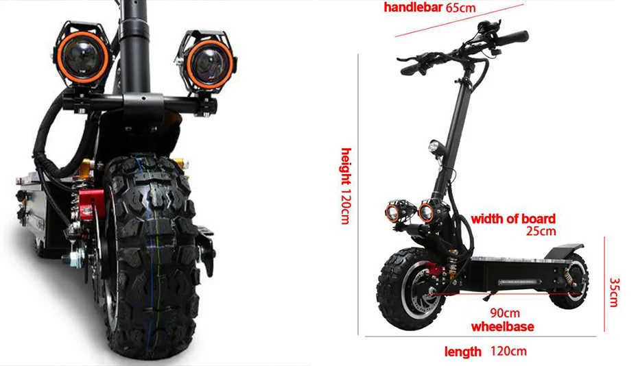 Нет налога 80 км/ч Электрический скутер 60 в 3200 Вт мощный электродвигатель 30A samsung батарея 11 ''E скутер скейтборд длинный Ховерборд