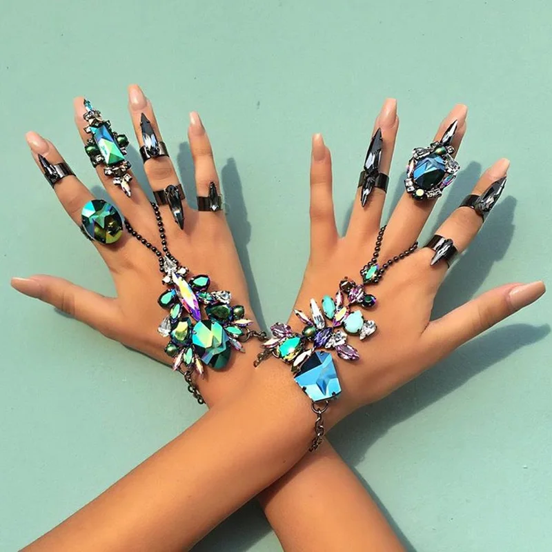 

2019 HOT BOHO Bridal Jewelry Bracelet Sets Wedding Beach Summer Accessories Charm Sexy Rhinestone Chain Bracelet