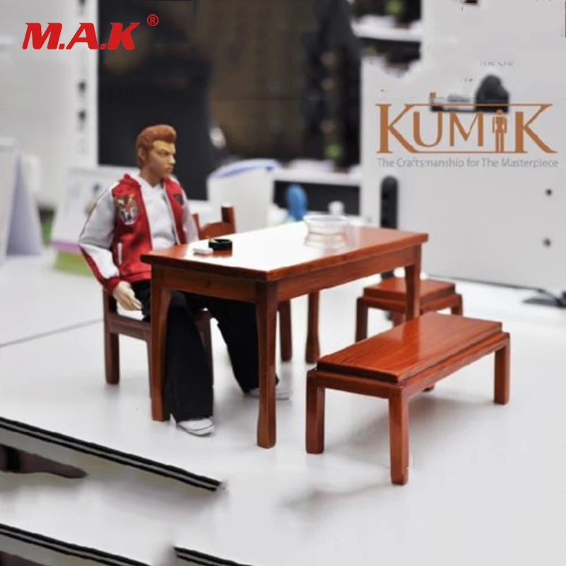 1/6 весы фигурку аксессуар KUMIK AC 17 деревянные стол стул и стулья 1/6th мебель модель