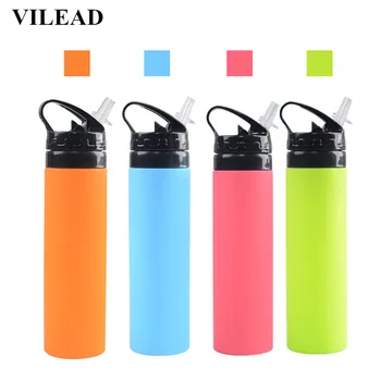 

VILEAD Food-grade Silicone Foldable Water Bottle BPA Free Folding Travel Kettle Portable Outdoor Sports Kettle Summer Drinkware