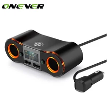 3.5A двойной usb порты Автомобильное зарядное устройство адаптеры питания с 2 прикуриватели розетки 80 Вт мощность напряжение дисплей для iPhone iPad samsung