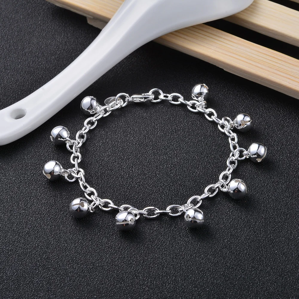 Party Bell Fashion 925 Silver Chain Links Bracelet 8'' SL000145 ...