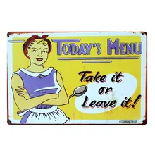 [Mike86] сегодня меню принимать и любить это Олово Войти Ретро Wall Art Доска Винтаж подарок украшения aa-218 заказ смешивания 20*30 см