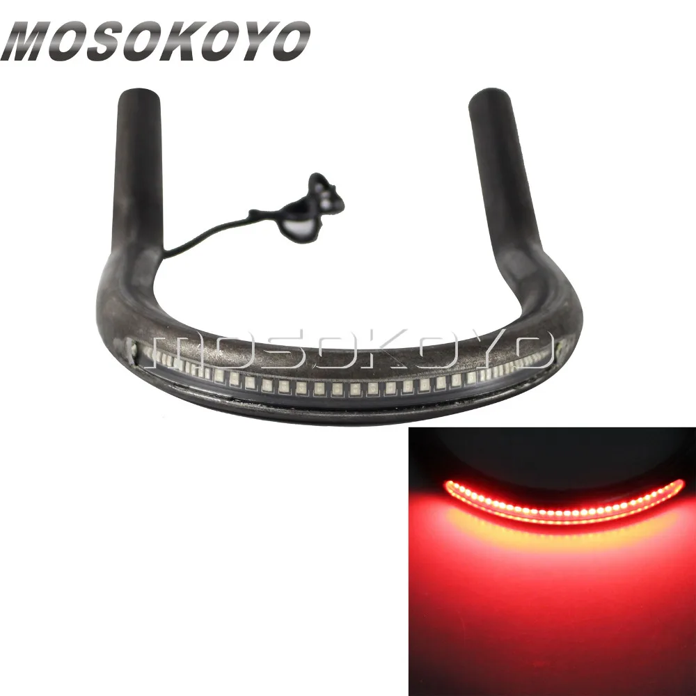 

Motorcycle Tracker End Rear Seat Hoop Frame Loop w/ Tail Brake Light for Cafe Racer Chopper Bobber Scrambler