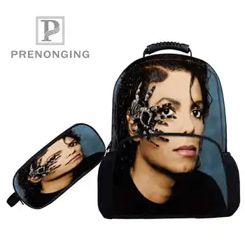 

Custom 17inch michaeljacksonBackpacks Pen Bags 3D Printing School Women Men Travel Bags Boys Girls Book Computers Bag#1031-3-111