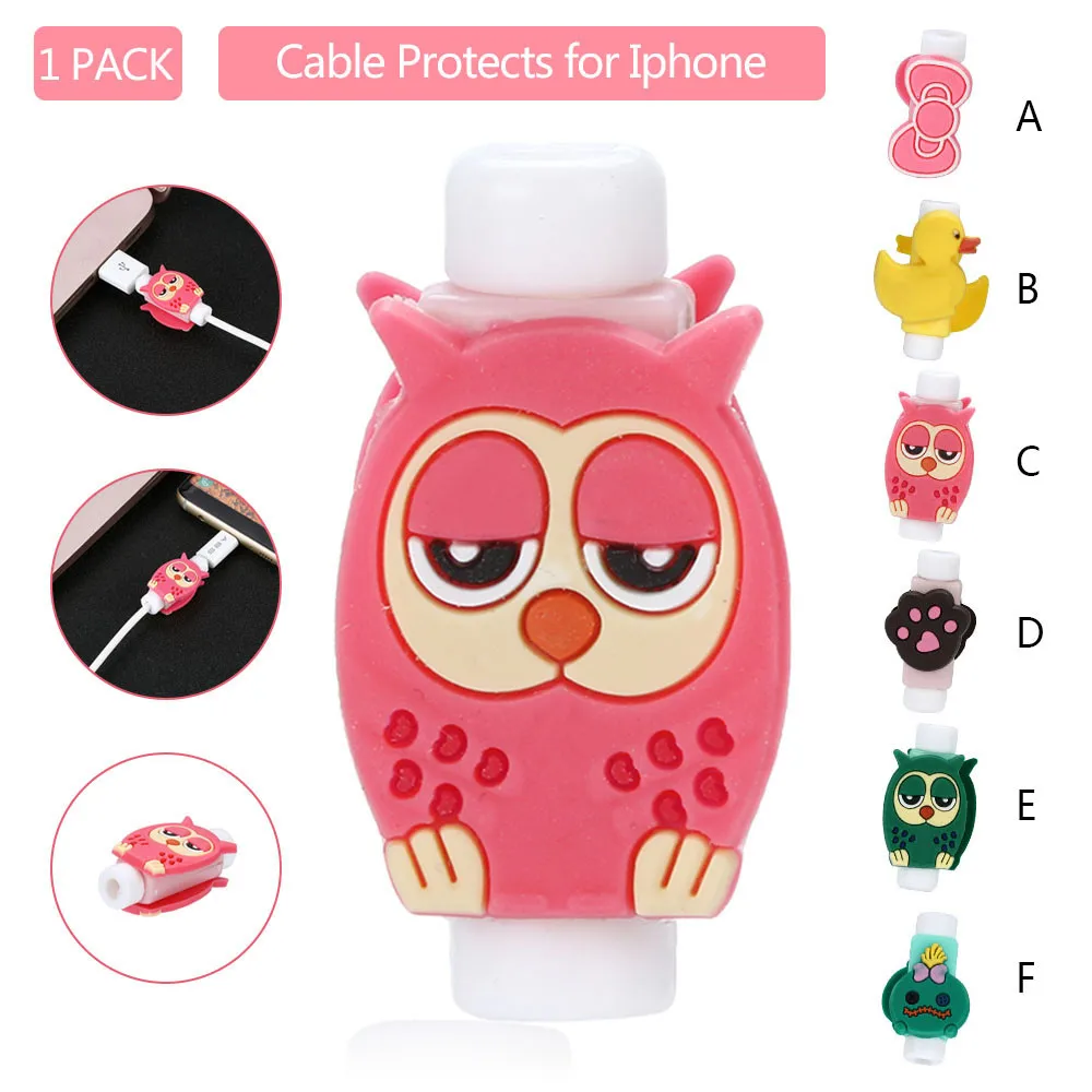 

Small Gift Cute 1PC Cable Protects Cable Cord Earphone Accessory Protector OWL Painting PC Phone Charger MP3 Game Cable BAY14
