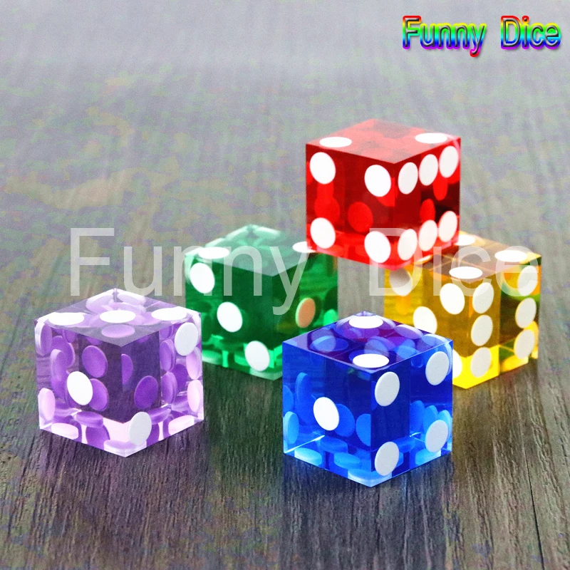 

19 mm Clear Translucent D6 Dice,Casino Dice with Razor Edges and Matching Serial Numbers,as Game Accessories,with Standard Dots