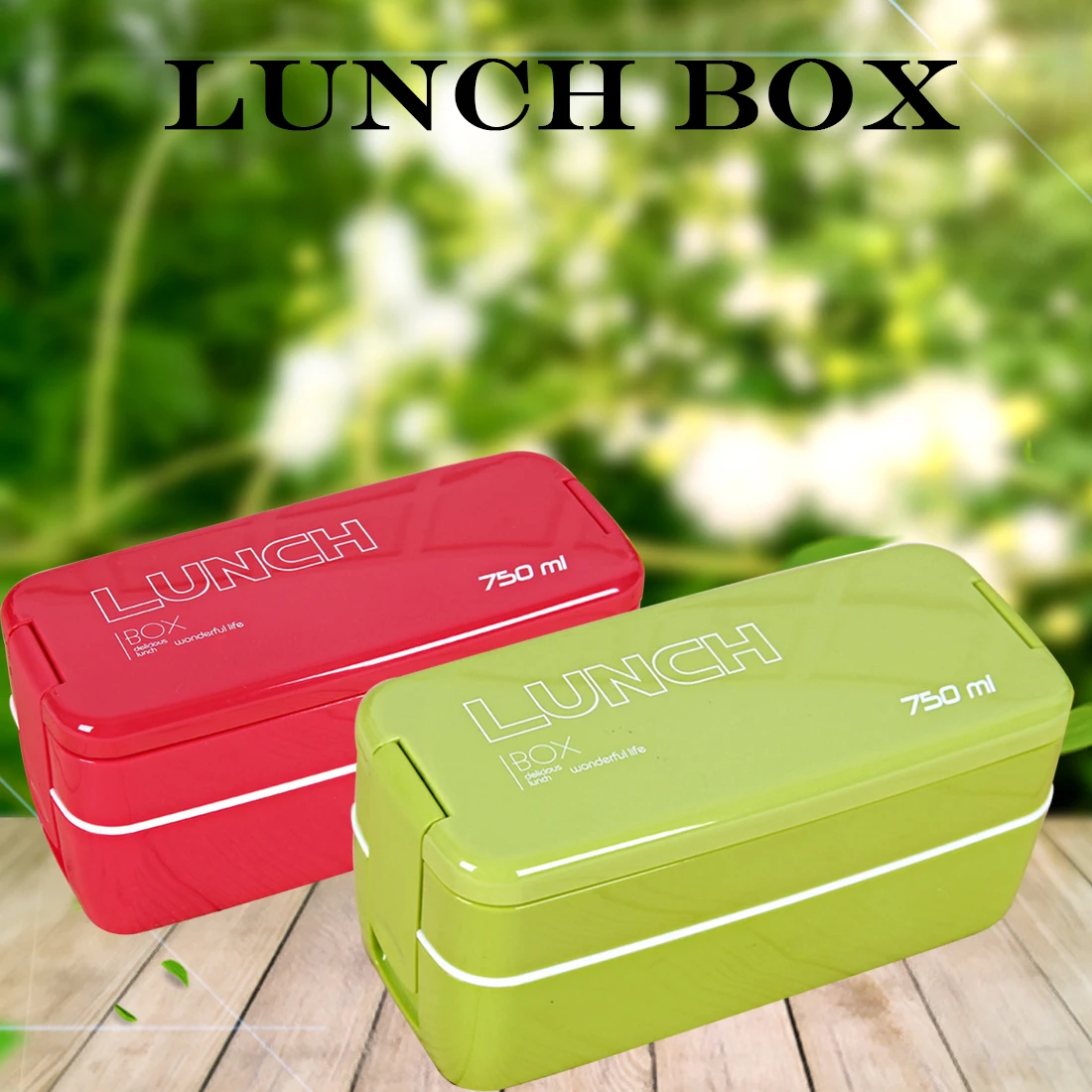 Double Layers Portable Microwave Canteen Eco Friendly Bento Box Food