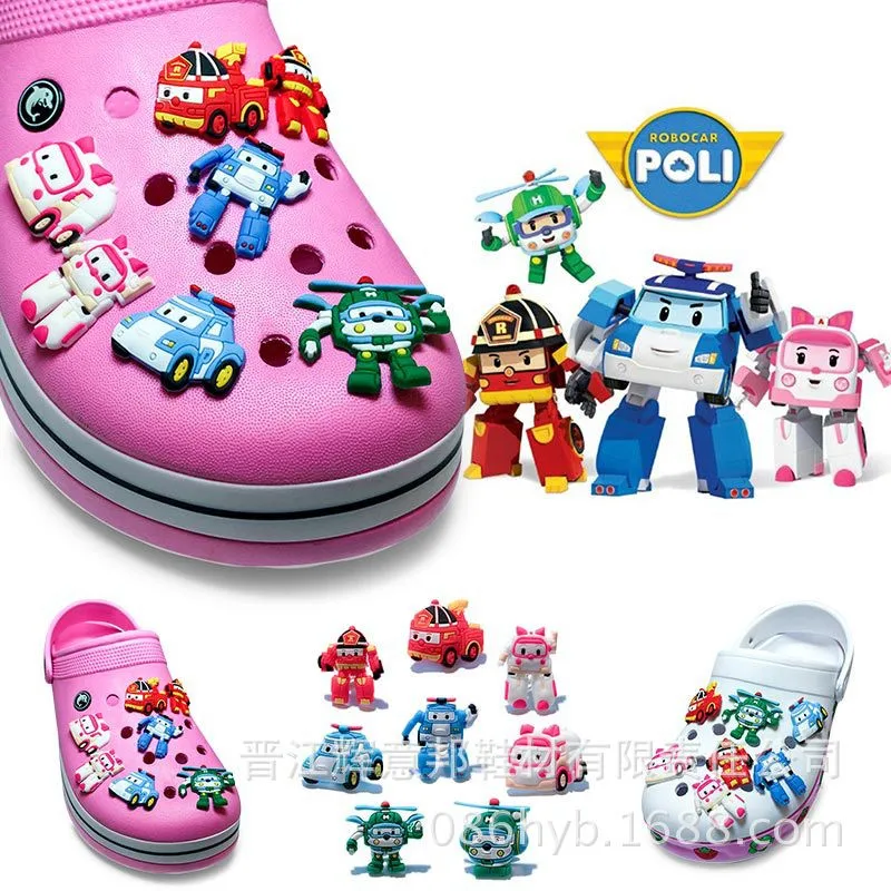 

5 Pcs PVC Different cartoon Shoe Charms Shoe accessories Shoe Decorations for Bracelet Wristband Kid Gift