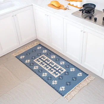 

60x90/60x130cm Nordic kilim style cotton thread floor mat door mat indoor rug carpet living room coffee table porch mat