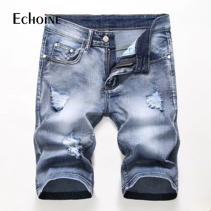 Summer Men's Stretch Short Masculino Jeans 2019 New Fashion Casual Slim Fit Bermuda Homme Cotton Denim Shorts Male Brand Clothes