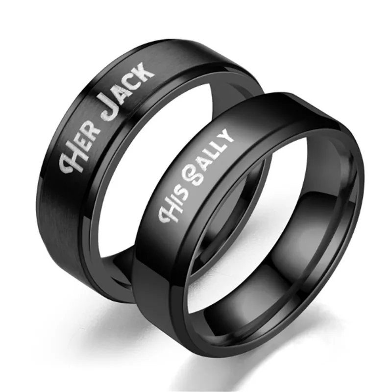 New Fashion Titanium Stainless Steel Top Quality Letter Rings for Women Men Wedding Bands Finger ...