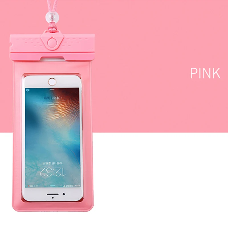 5,2-6,5 дюймов водонепроницаемые чехлы для телефонов, чехол для плавания, подводный чехол, чехол для телефона, двойное уплотнение для телефона, универсальные модели - Цвет: Pink