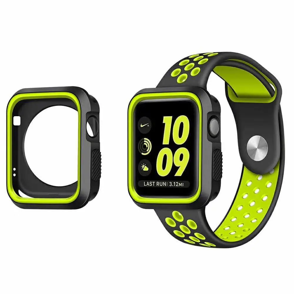 Серия 1 и 2 и 3 мягкий силиконовый бампер для Apple Watch Case 38 мм 42 мм модный защитный чехол из ТПУ для iWatch идеальный бампер