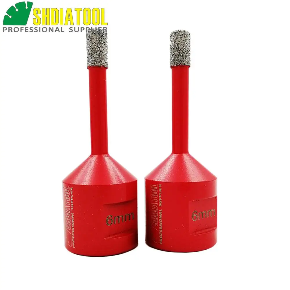 M14 connection 2pcs Vacuum brazed diamond drilling core bits, Dry drilling, Dia6mm