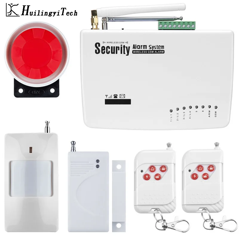 Wireless GSM Alarm System Dual Antenna GSM Home Alarm Systems with PIR Detector Russian English Voice Home Security GSM Alarm