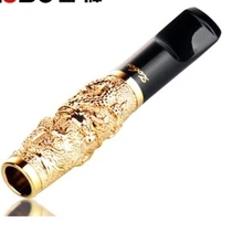 ZOBO 219 Подлинная 24k позолоченная Золотая сигарета держатель драконов труба