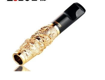 

wholesale ZOBO 219 genuine 24k gold plating gold cigarette holder dragons pipe