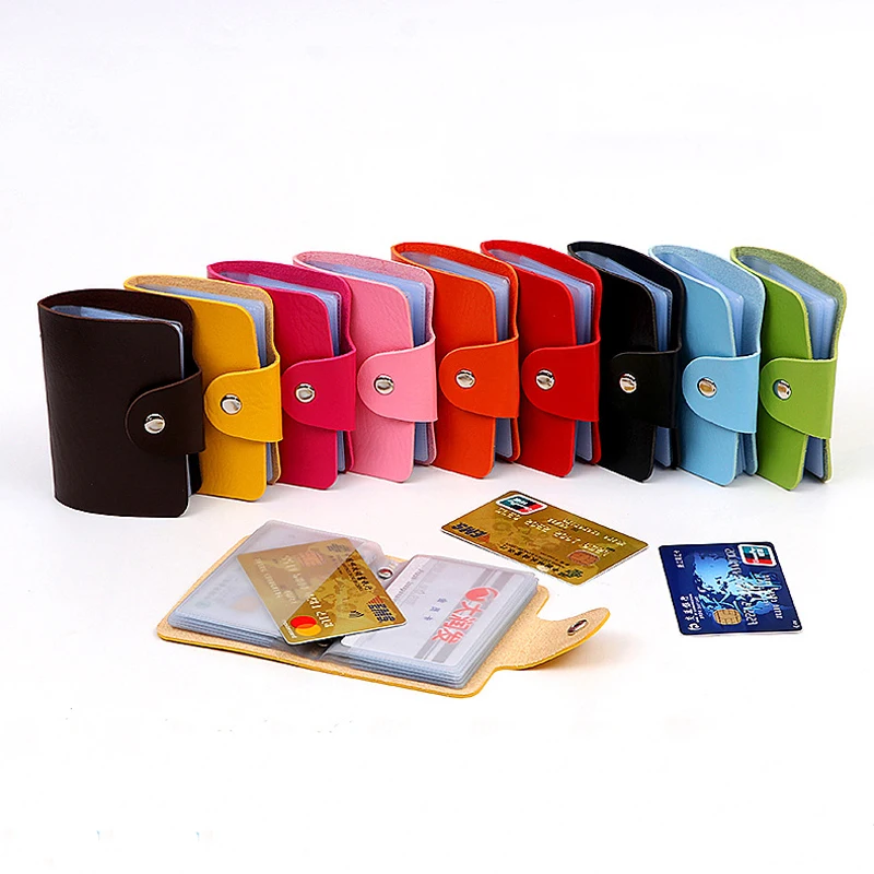 

1pc Car Organizer Credit Card Holder 24 Bits Card Case Business ID Card Organizer Portable Men Women Wallets Random Color