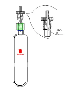 

P240001 pressure vessel, heavy wall, (P240001 )with a guide gas / vacuum Interface,Capacity:15ml, diameter*Length :26*70mm