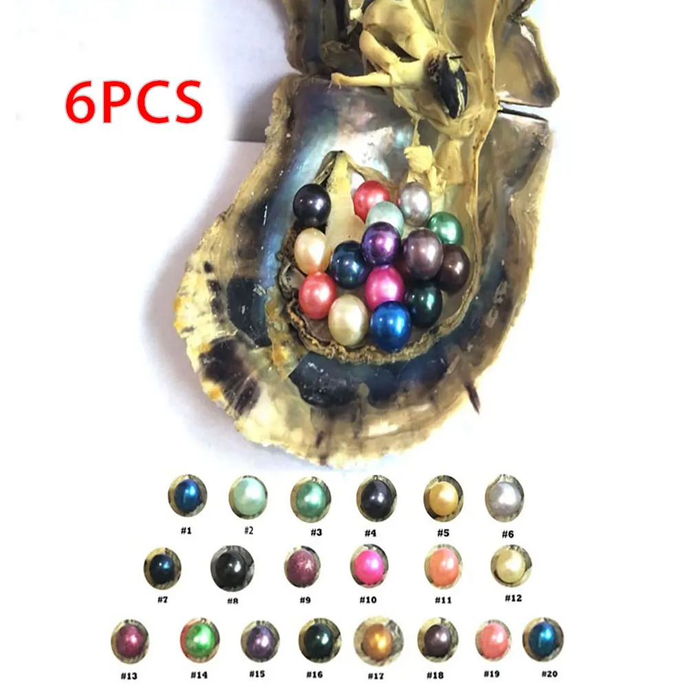 

6 Pcs Shell Wish Pearl one Oyster Vacuum-packed Randomly man-made Pearls in Oyster Pearls 6-7mm Women's Birthday Wedding Gift