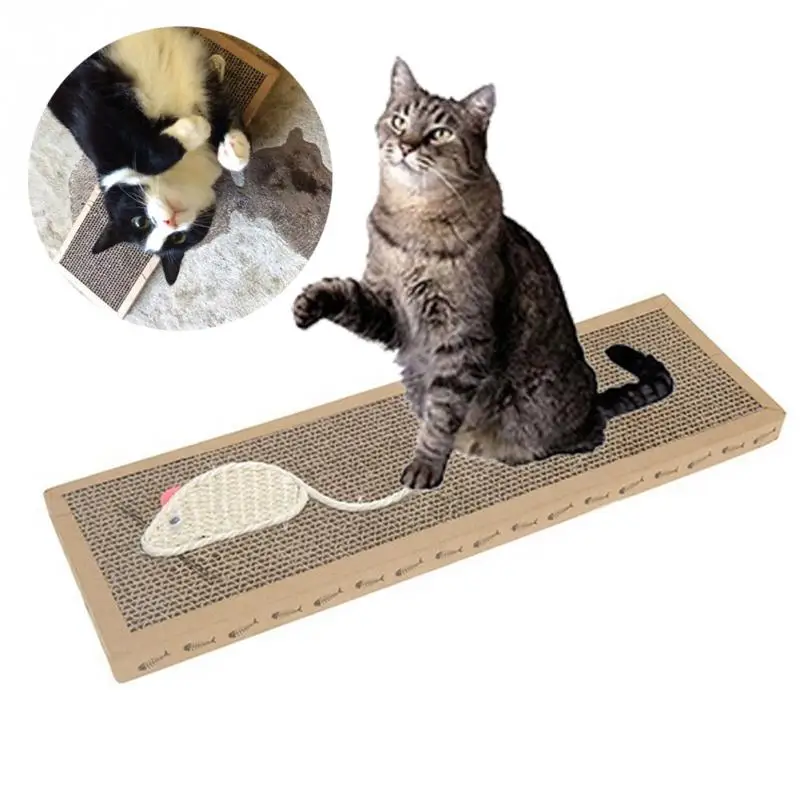 

Corrugated Paper Safe Card Board Scratcher Toy Funny Pet Cat Honeycomb Design Mouse Pattern Scratch Play Pad