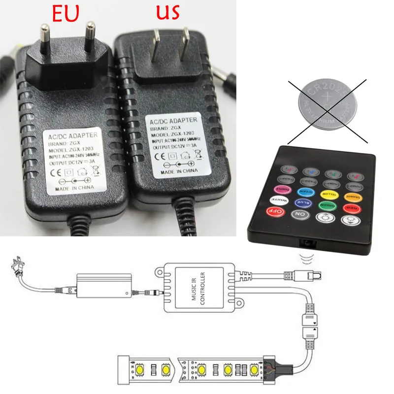 Tiras de Led smd 5050 sincronismo da música Consumo de Energia (w/m) : 12w/m