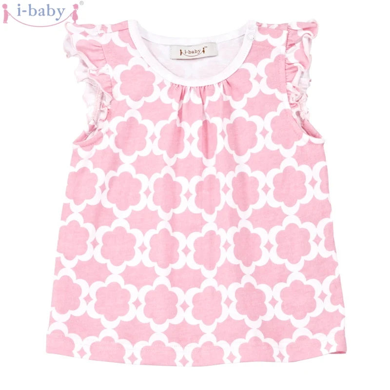 

i-baby Baby T-shirt Newborn Infant Clothes Boy Girl Tees Sleeveless Kids Cartoon T-Shirts 100% Cotton Clothing Pink