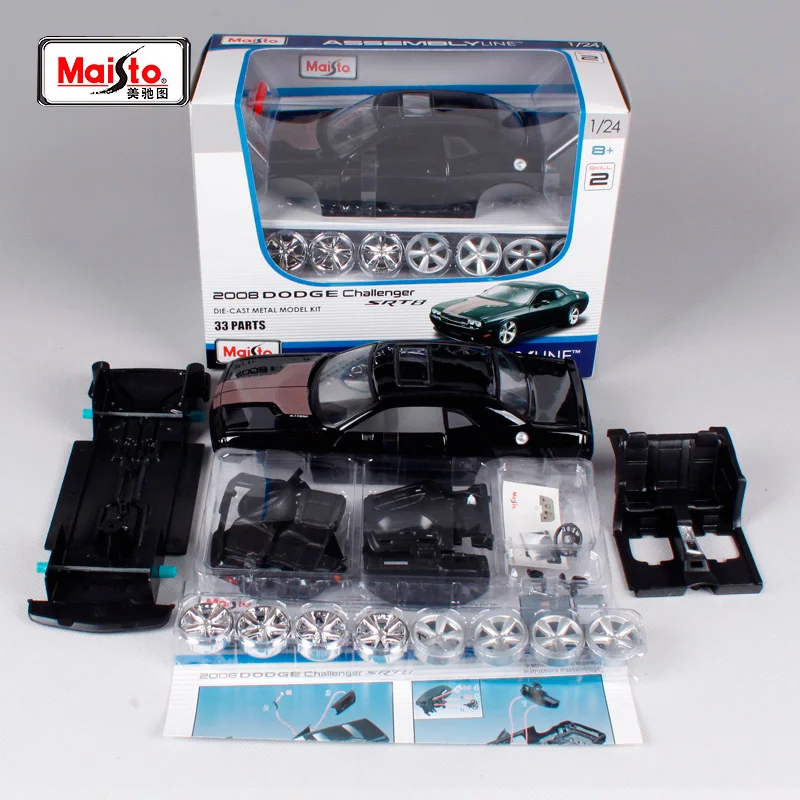 

Maisto 1:24 2008 Dodge Challenger SRT8 Assemble Diecast Car Vehicle Model Toy For Kids Toy Gifts Black Free Shipping