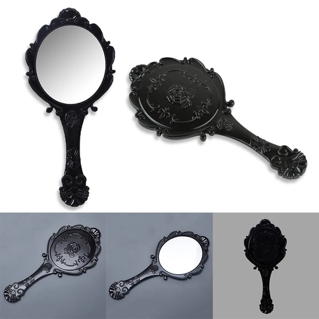 $US $1.83 Retro Pattern Handle Makeup Mirror Portable Lace Hand Held Make Mirrors Cosmecti Beauty Makeup