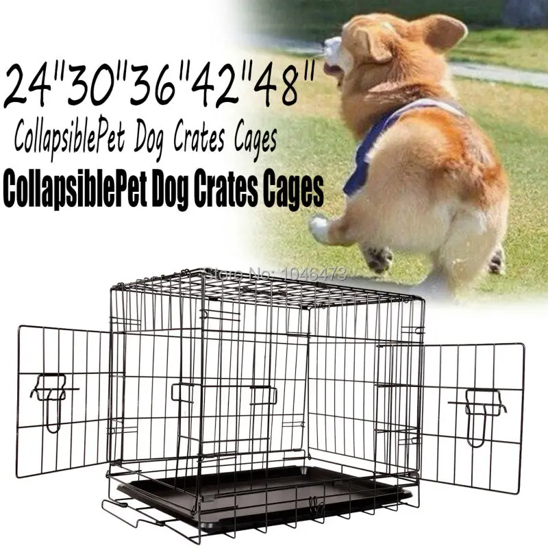 Ship from EU 30" Collapsible Dog Kitten Puppy Crates Enclosure Cages Pet Carrier Training Cage