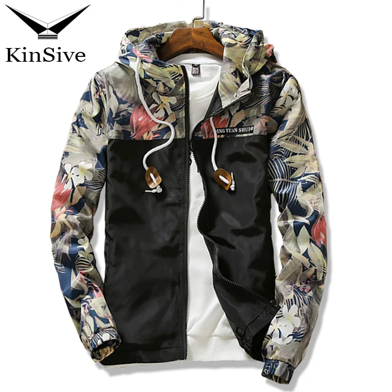 

2018 Spring Floral Bomber Jacket Men Hip Hop Slim Flowers Pilot Bomber Jacket Coat Men's Hooded Jackets Plus Size 4XL 6 Colors