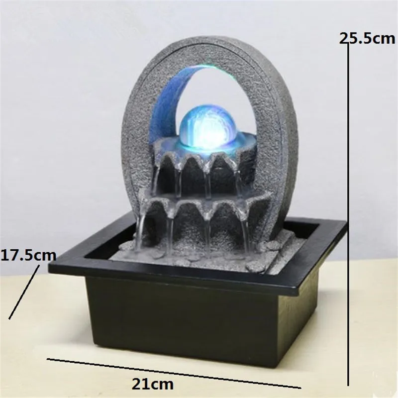 Смоляный лаконичный фонтан для гостиной фэн-шуй шар с светодиодный светильник водный пейзаж фэн-шуй украшения ремесла подарки - Цвет: 3