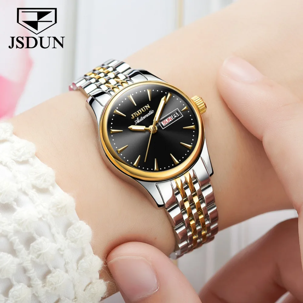 JSDUN женские часы автоматические механические часы женские деловые часы Reloj Mujer сапфировые водонепроницаемые женские наручные часы Relogio