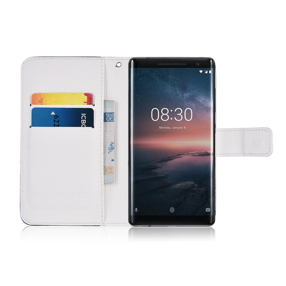 Для Nokia 8 Sirocco чехол ТПУ бумажник с изображением персонажей из мультфильма PU кожаный чехол Прекрасный крутой мягкий чехол