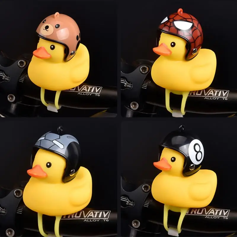 

Cute Duck Horn Night light for Bicycle Bell Bike Moto Riding Light Cycling Accessories Small Yellow Duck Helmet Child DA