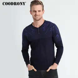 COODRONY свитер Мужская брендовая одежда 2018 осень новое поступление мужские s Свитера повседневные кнопки v-образный вырез пуловер мужская