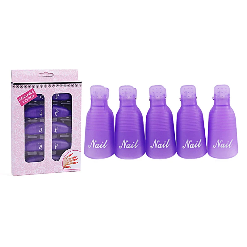 10 шт./партия Гель-лак для ногтей Soakers UV Nail Degreaser лак обертывание инструмент для снятия ногтей Замачивание колпачок зажим с коробкой