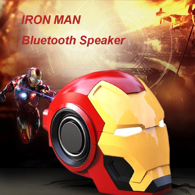 

Iron Man Wireless Speaker Portable Bluetooth Speaker subwoofer Marvel Cartoon Mini soundbox with TF USB computer Loudspeaker