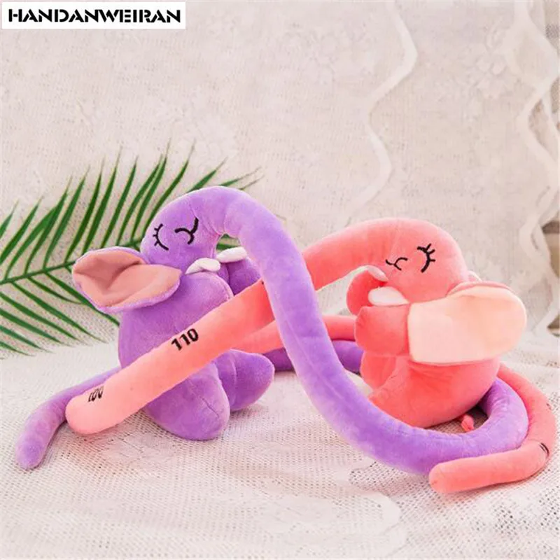 

1PCS Plush Long Nose Elephants Toy Dolls 5 Colors Optional Cartoon Child Height Feet Small Elephant Doll Stuffed Toys Gift 1.2M