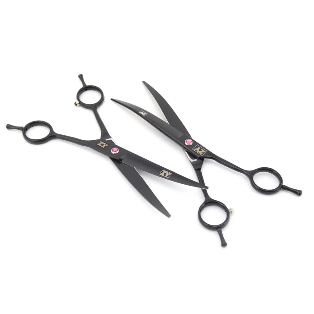 ZY 1pcs 7" Pro Pet Dog Cat Grooming Scissors Shear Curved Tip Hair